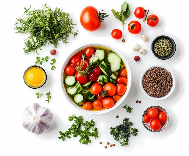 platou cu ingrediente proaspete